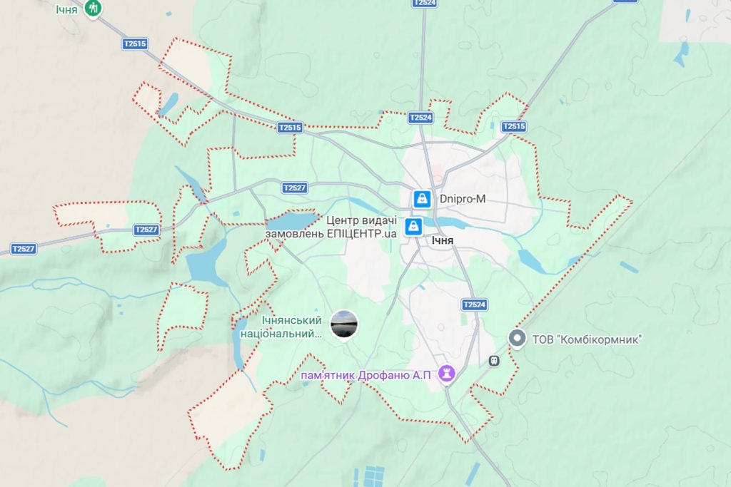Реклама на білбордах у місті Ічня Чернігівської області